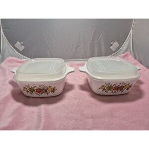 Corning Ware Spice Of Life Vintage P-43-B  2 3/4 Cup Dishes Set Of 2 With Lid